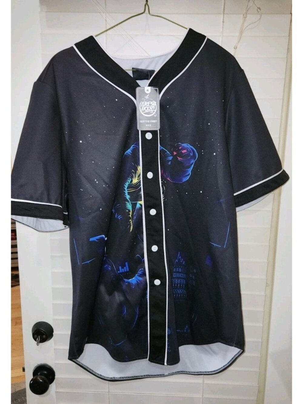 NWT Fresh Hoods  Streewear baseball jersey Button Up Shirt Mens